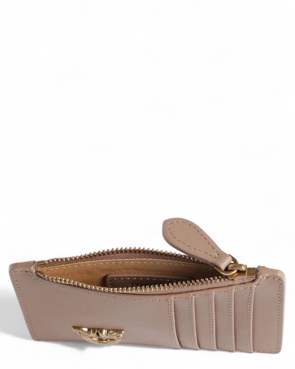 Portacarte Airone in Pelle con Zip e Logo-Pinko-Portafogli-Vittorio Citro Boutique