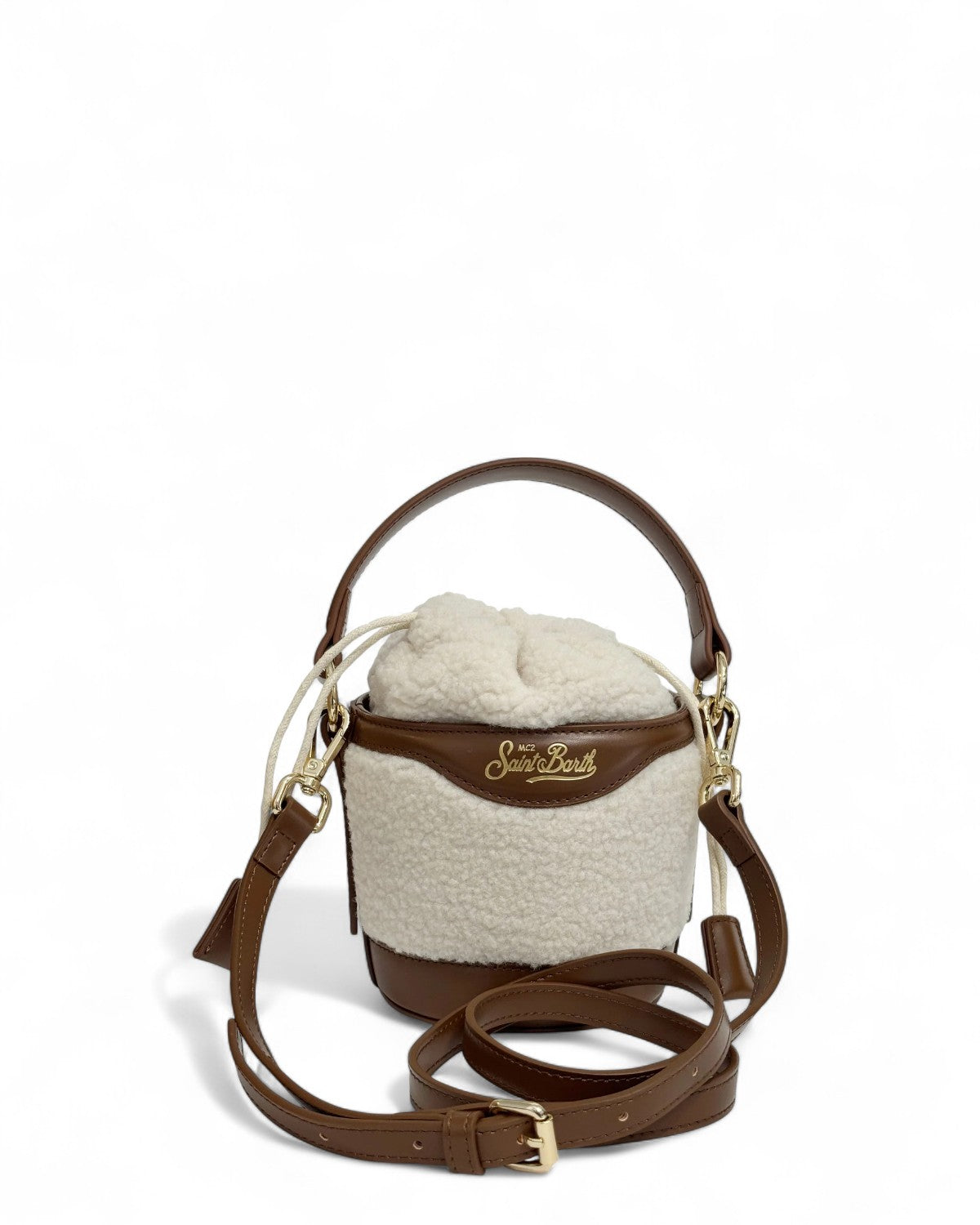 Borsa a secchiello Mila Teddy in sherpa con tracolla-Mc2 Saint Barth-Borse a spalla-Vittorio Citro Boutique