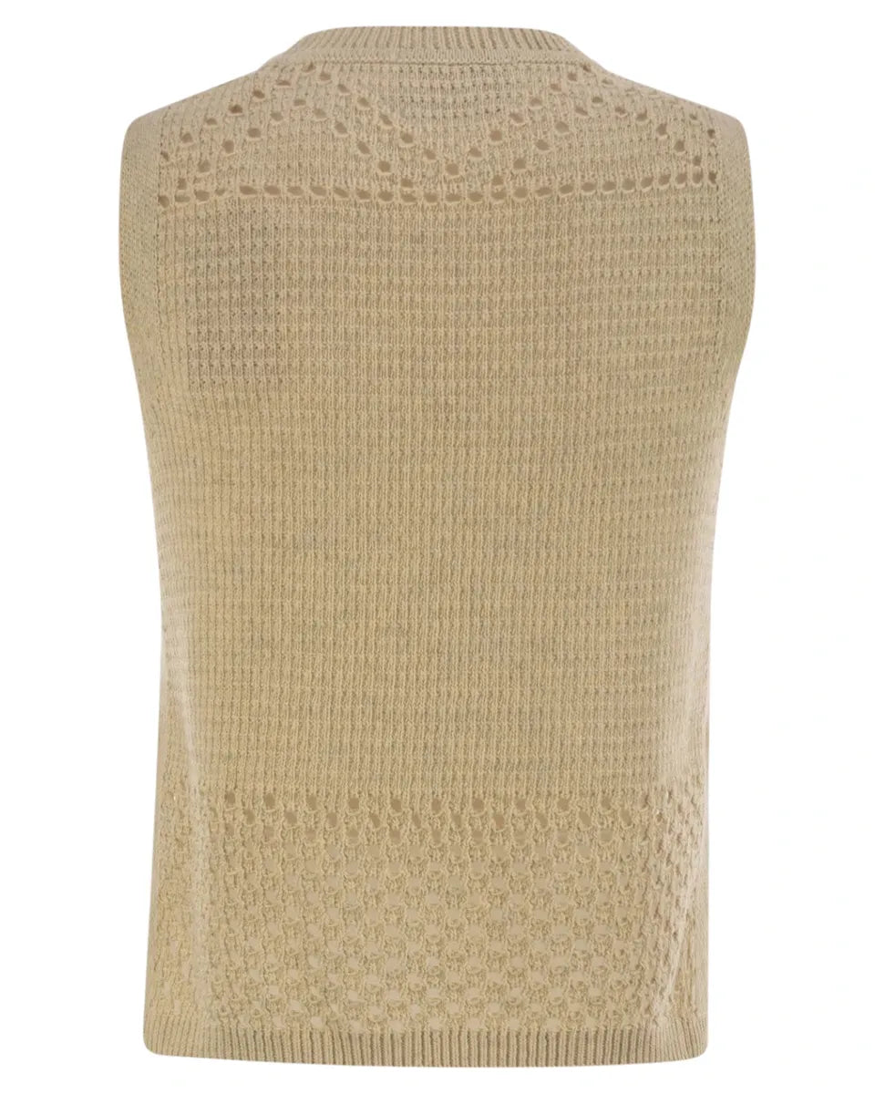 Top Aire in Maglia e Rete Crochet | Stile Boho-Chic-Mc2 Saint Barth-Top-Vittorio Citro Boutique