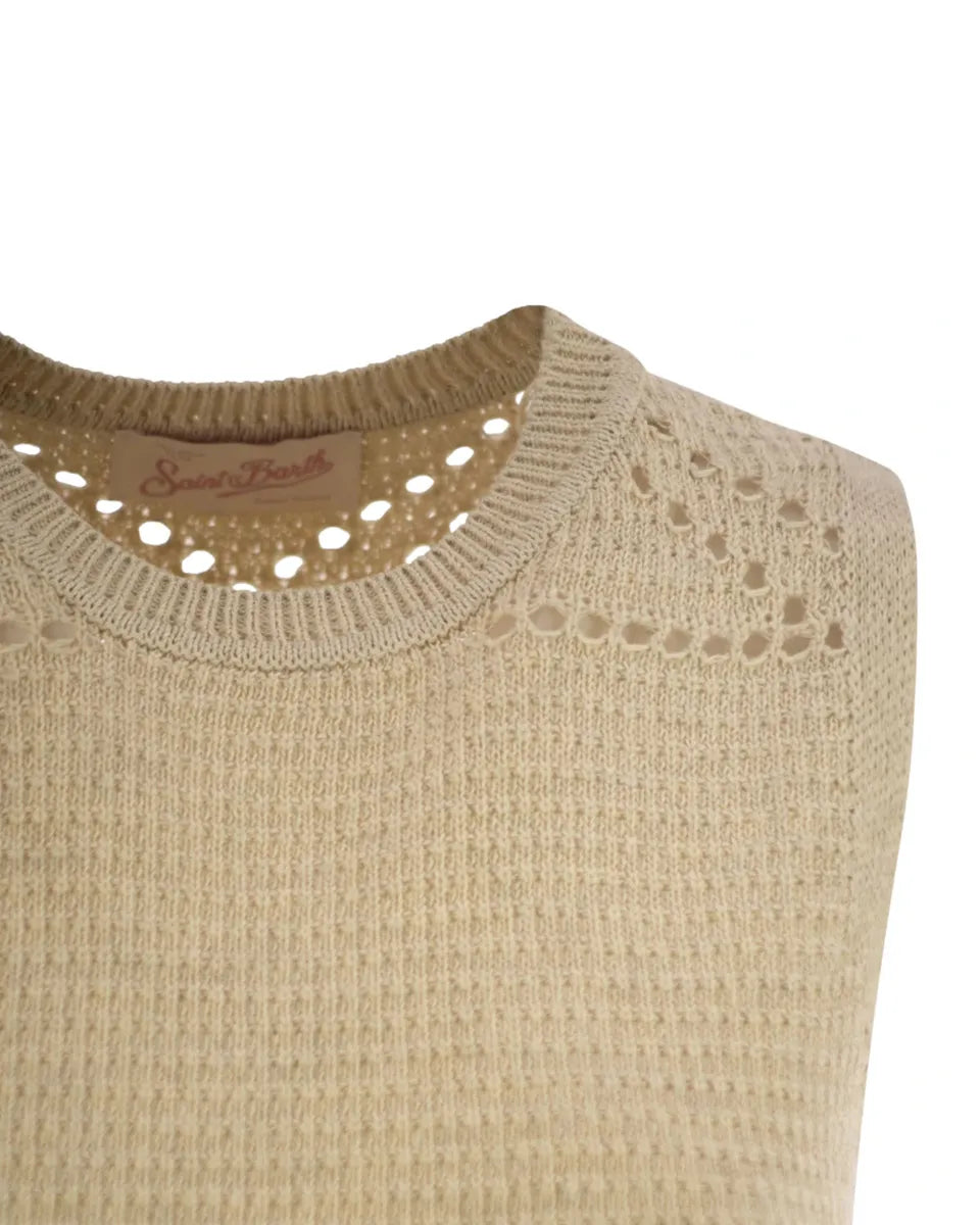Top Aire in Maglia e Rete Crochet | Stile Boho-Chic-Mc2 Saint Barth-Top-Vittorio Citro Boutique