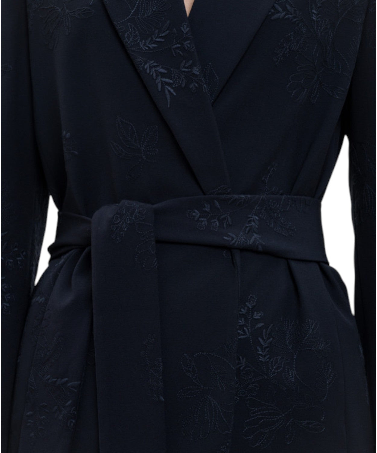 Veste blazer élégante brodée avec ceinture