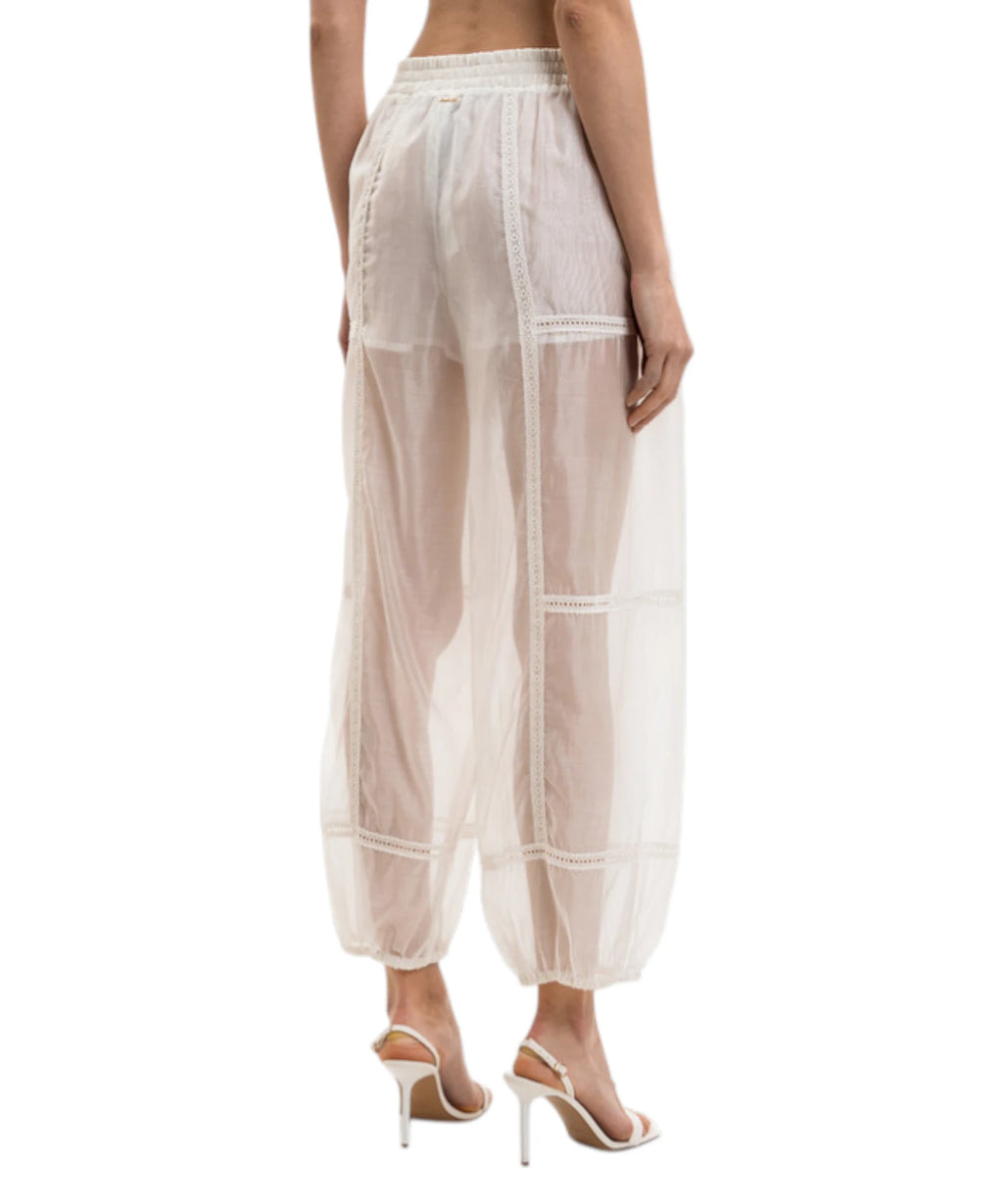 Twinset Pantaloni Joggers Voile Pizzo