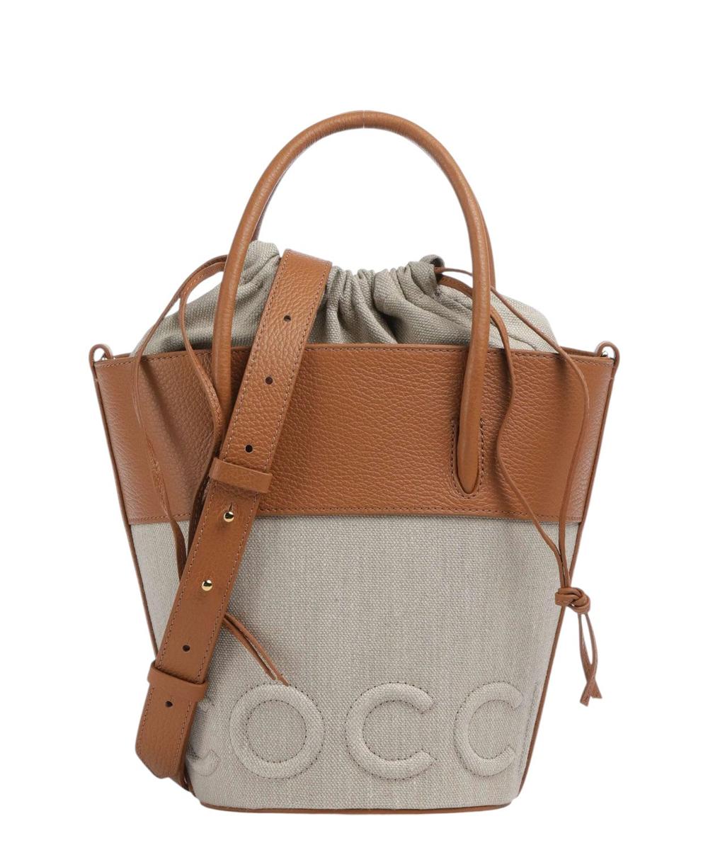 Myrtha Canvas Borsa a Secchiello in Tela con Rivestimenti in Pelle-Coccinelle-Borse a mano-Vittorio Citro Boutique