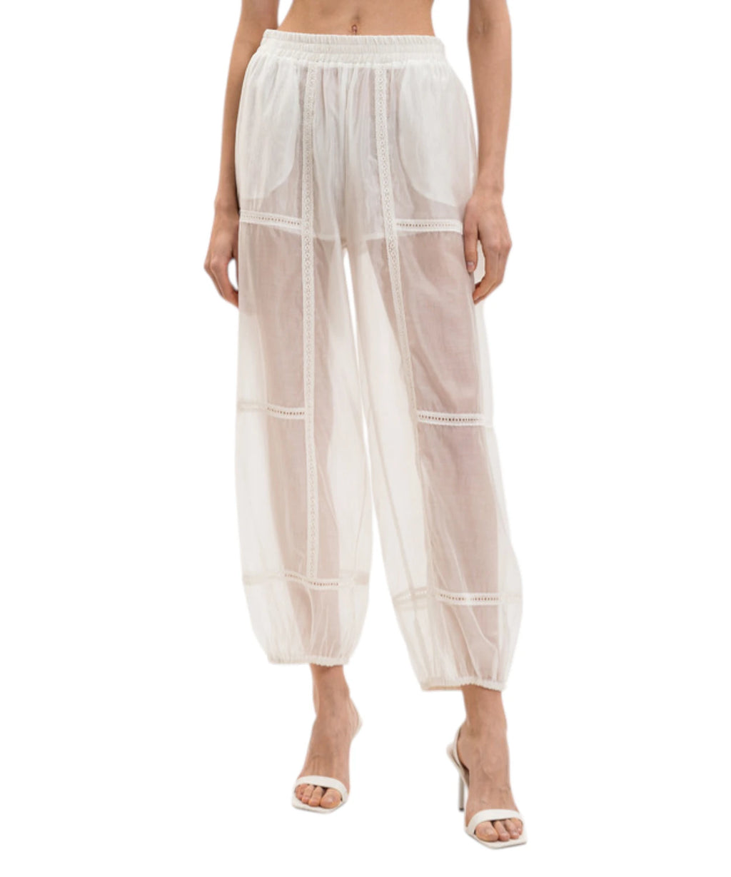Twinset Pantaloni Joggers Voile Pizzo
