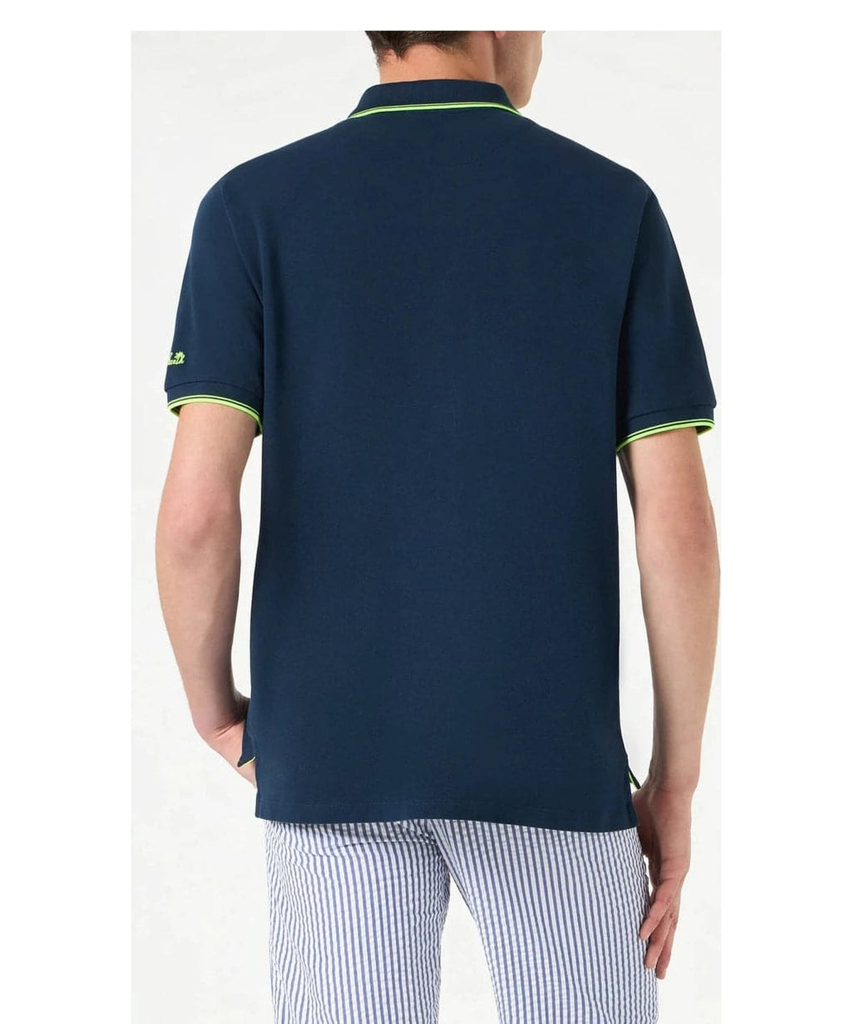 Polo in piquet bianco con ricamo di palme-Mc2 Saint Barth-Polo-Vittorio Citro Boutique
