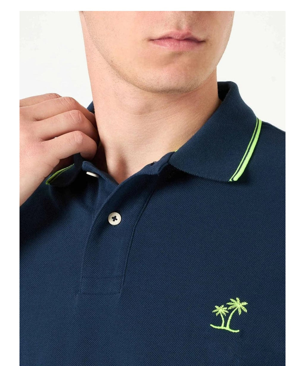 Polo in piquet bianco con ricamo di palme-Mc2 Saint Barth-Polo-Vittorio Citro Boutique