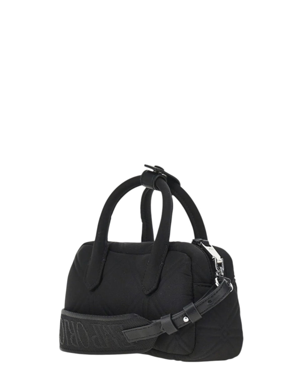 Mini sac bauletto pour femme en nylon matelassé avec bandoulière en cuir