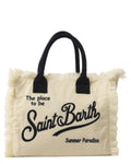 Borsa Shopper Vanity Sponge Bianco Sporco con Logo Ricamato-Mc2 Saint Barth-Borse a spalla-Vittorio Citro Boutique