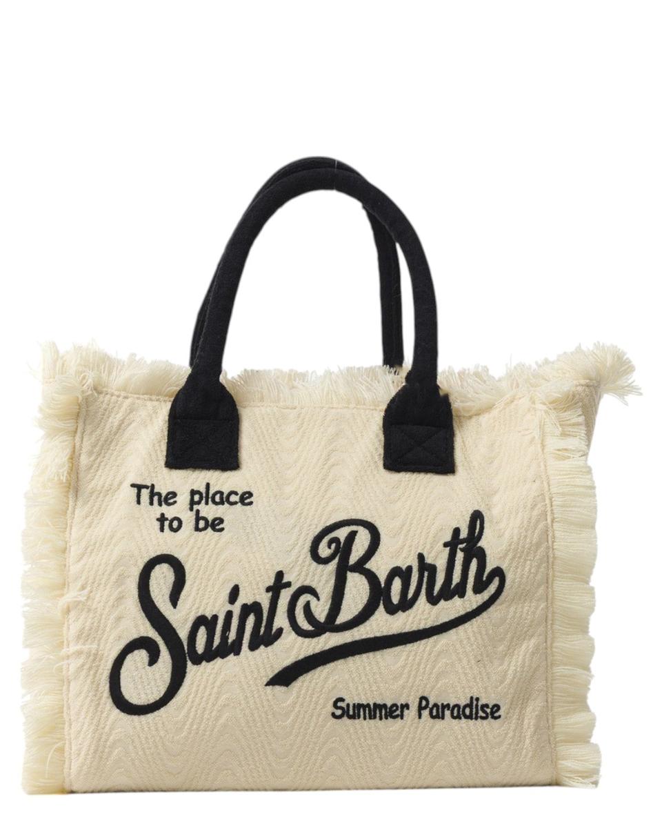 Borsa Shopper Vanity Sponge Bianco Sporco con Logo Ricamato-Mc2 Saint Barth-Borse a spalla-Vittorio Citro Boutique
