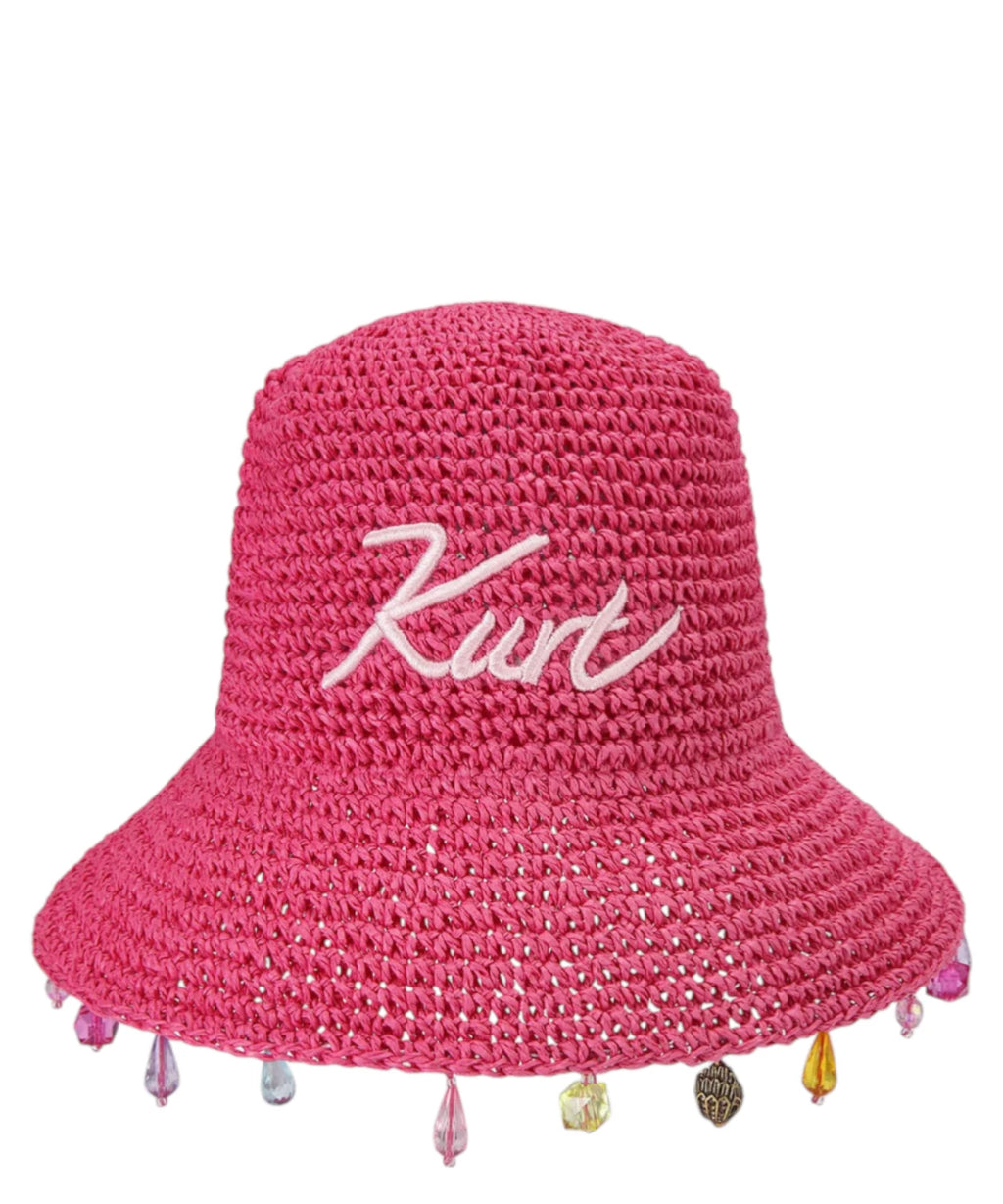 Chapeau en raphia Kurt Geiger London femme avec cristaux