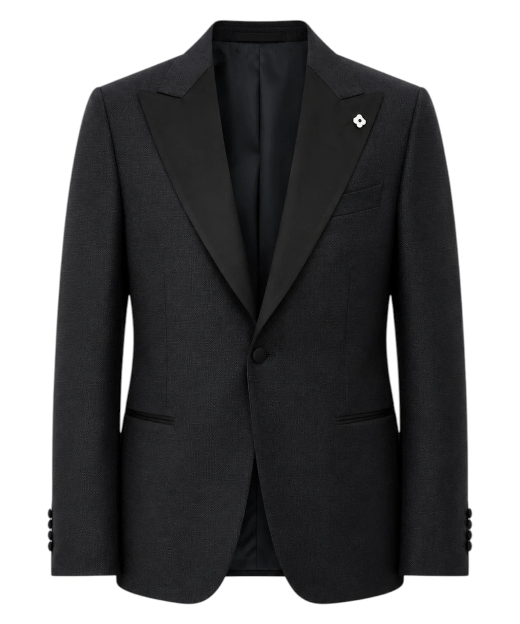 Giacca smoking blu con dettaglio in lurex - kosmo 1