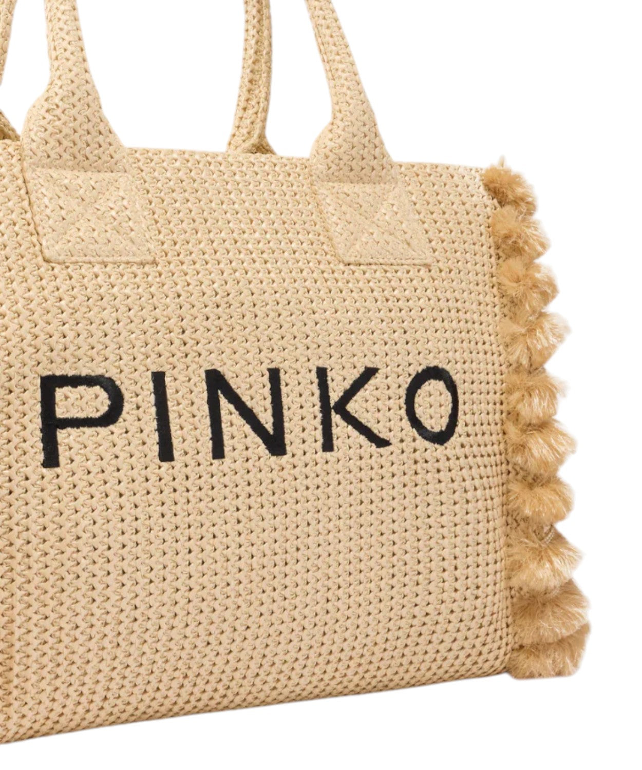 Sac cabas PINKO Beach en raphia tressé