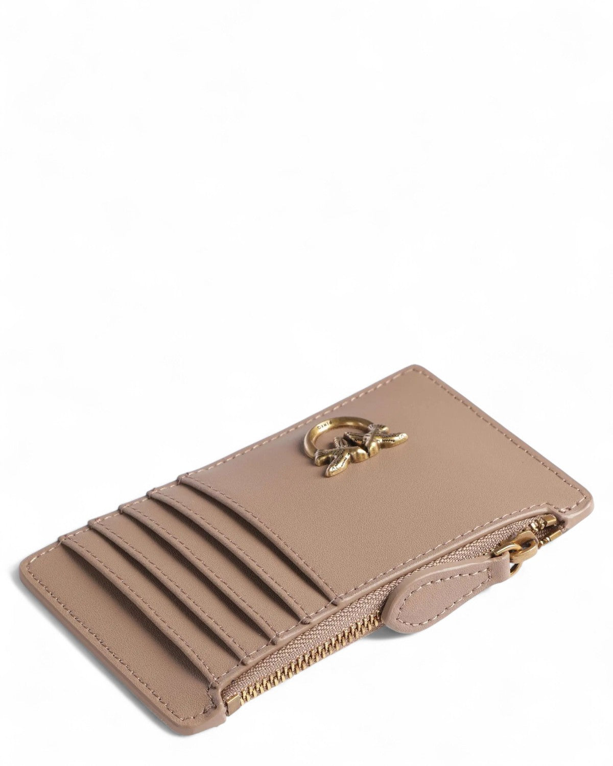 Portacarte Airone in Pelle con Zip e Logo-Pinko-Portafogli-Vittorio Citro Boutique