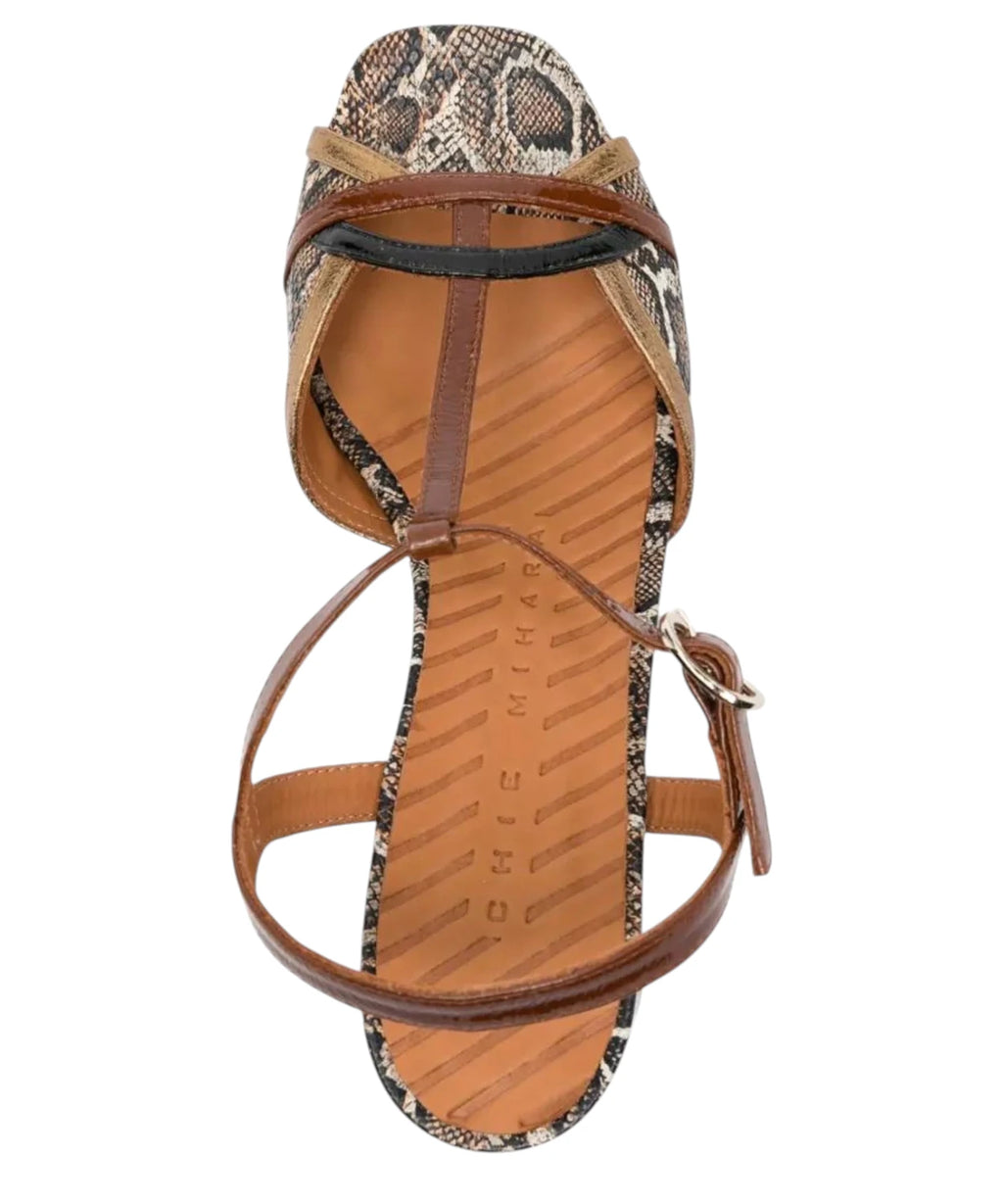 Sandales Chie Mihara en bronze avec imprimé python