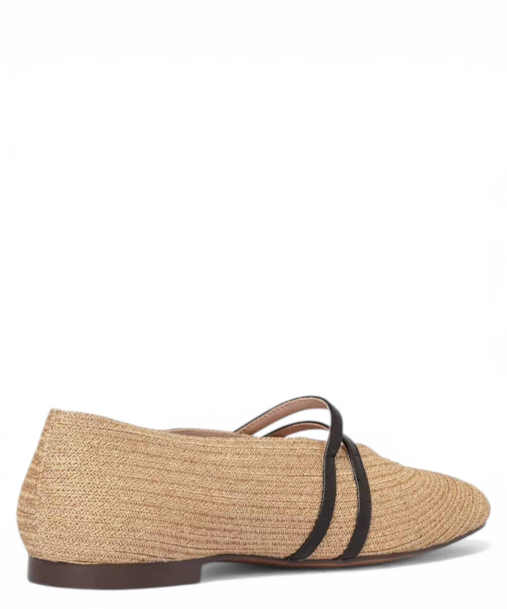 Ballerine Coccinelle Risako en raphia avec lacets