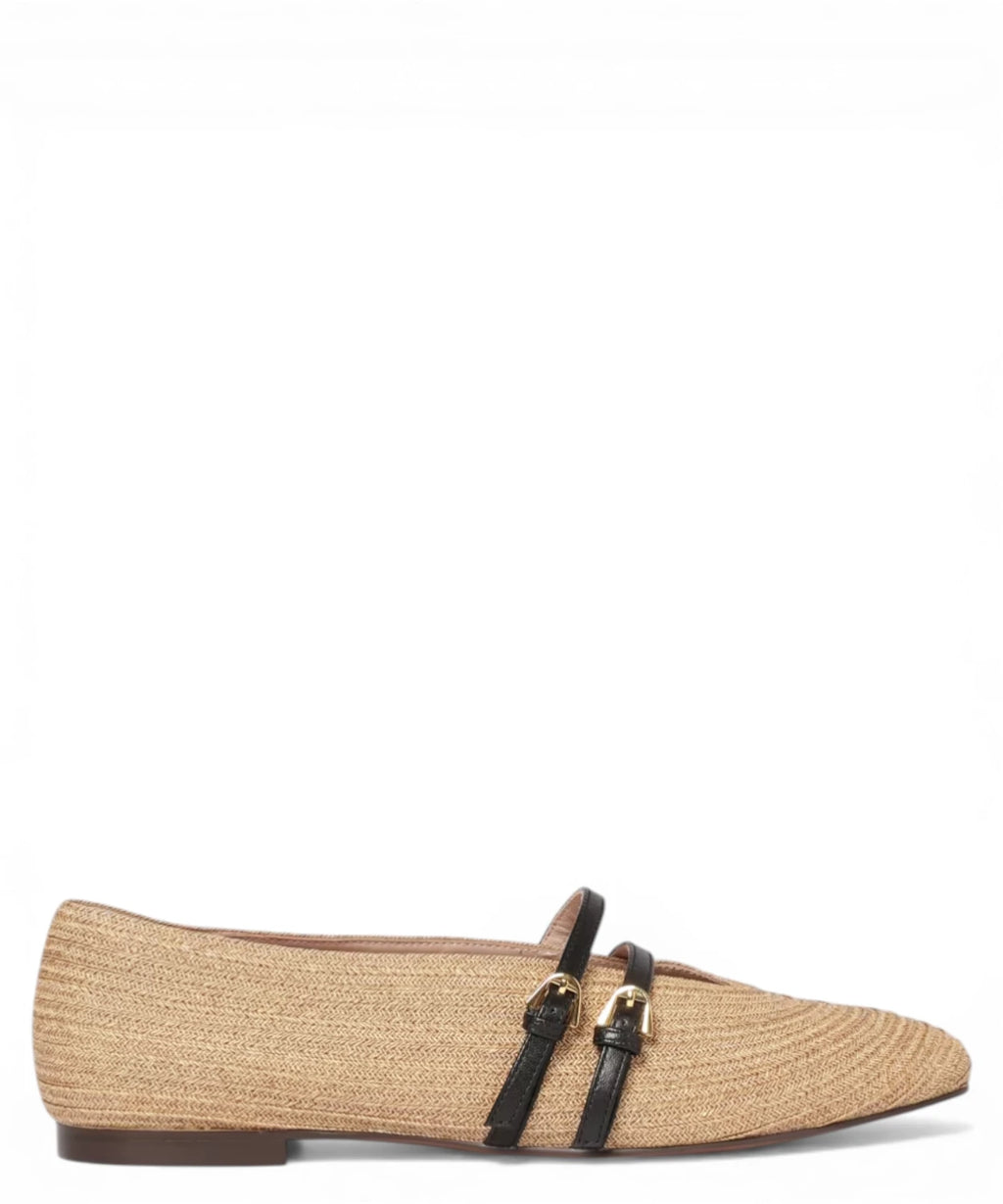 Ballerine Coccinelle Risako en raphia avec lacets