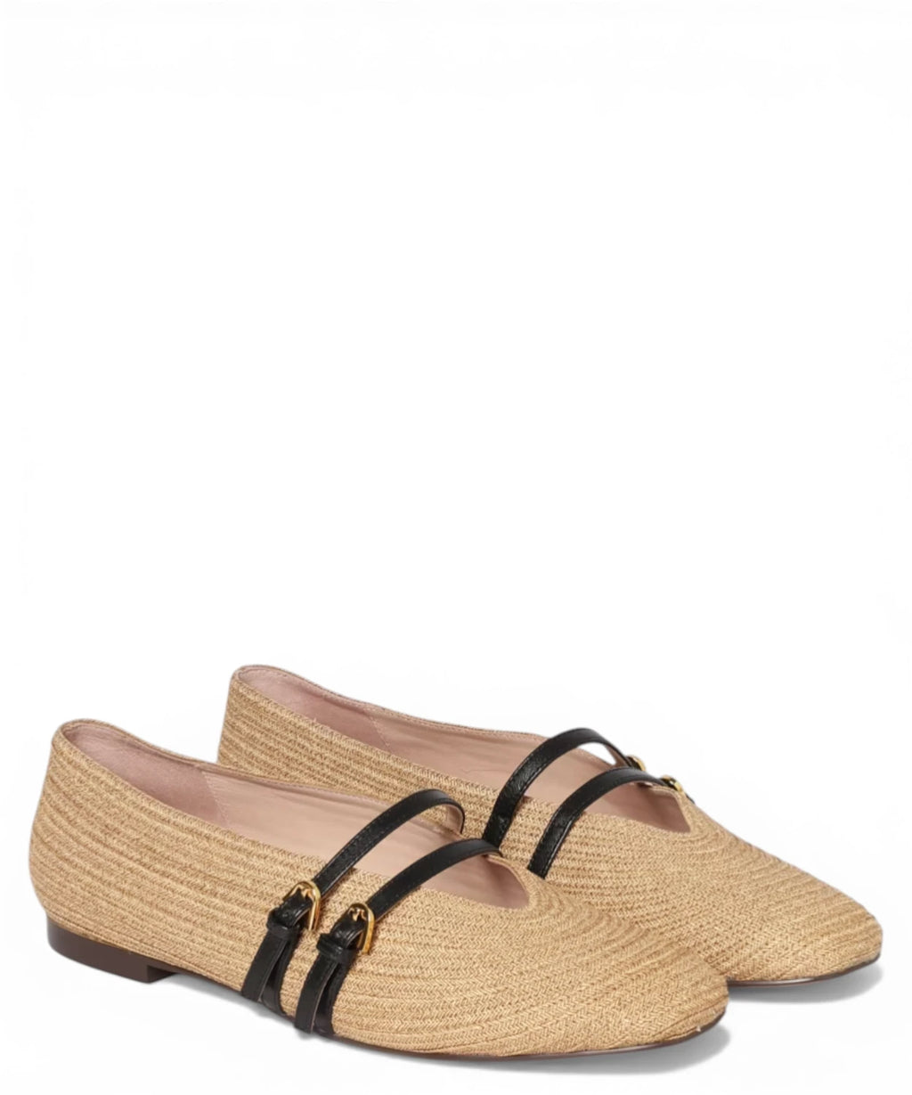 Ballerine Coccinelle Risako en raphia avec lacets