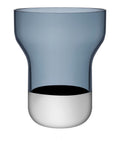 Vaso Contour largo blu acciaio NUDE in cristallo senza piombo