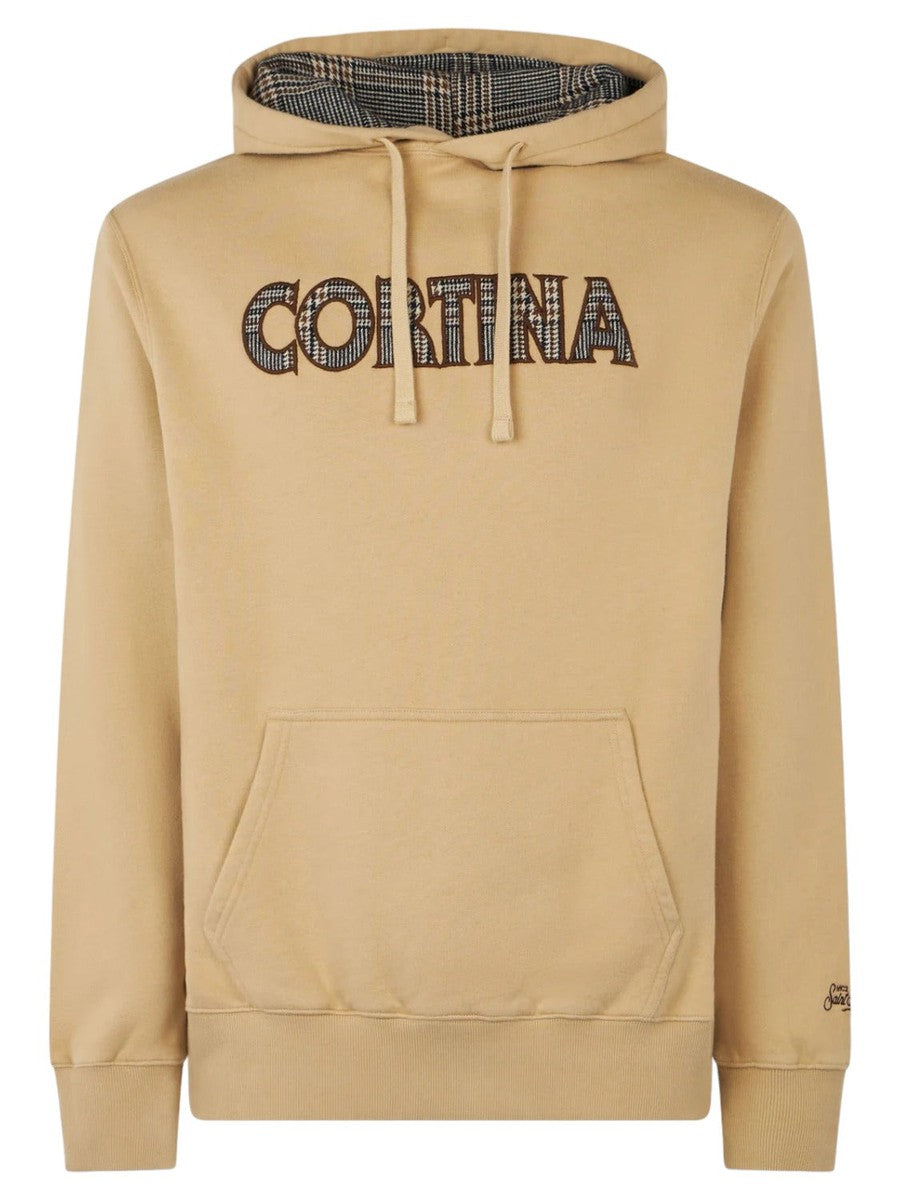 Felpa da uomo beige con patch Cortina-Mc2 Saint Barth-Felpe-Vittorio Citro Boutique
