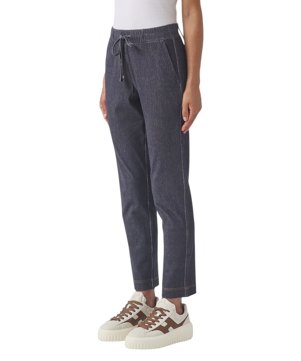 Jean carrot fit pour femme avec ceinture élastique