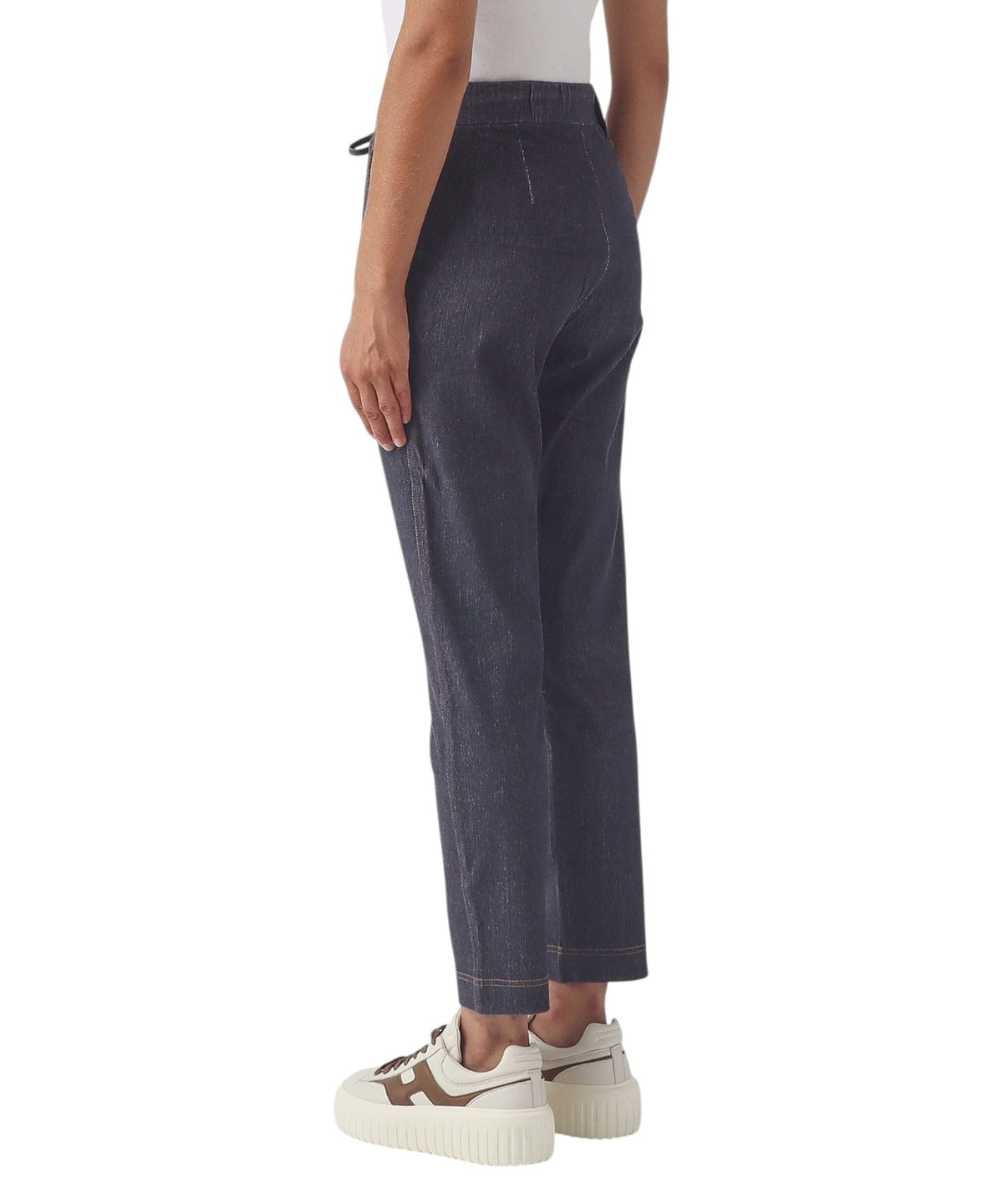 Jean carrot fit pour femme avec ceinture élastique