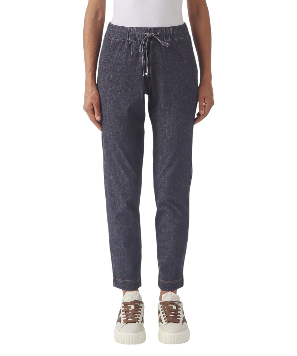 Jean carrot fit pour femme avec ceinture élastique