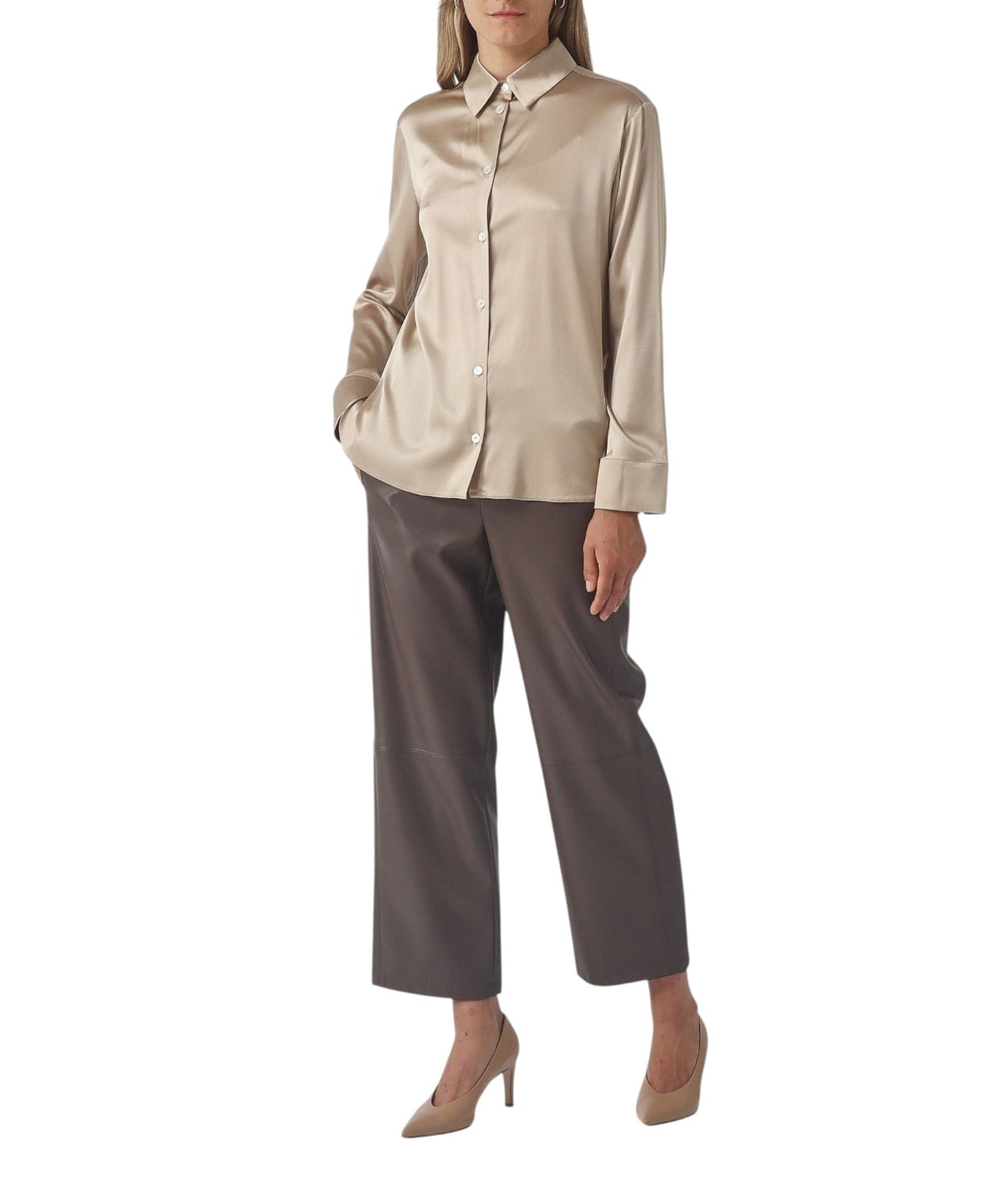 Pantalon LODE en similicuir à jambes larges MM Max Mara