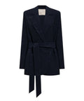 Veste blazer élégante brodée avec ceinture