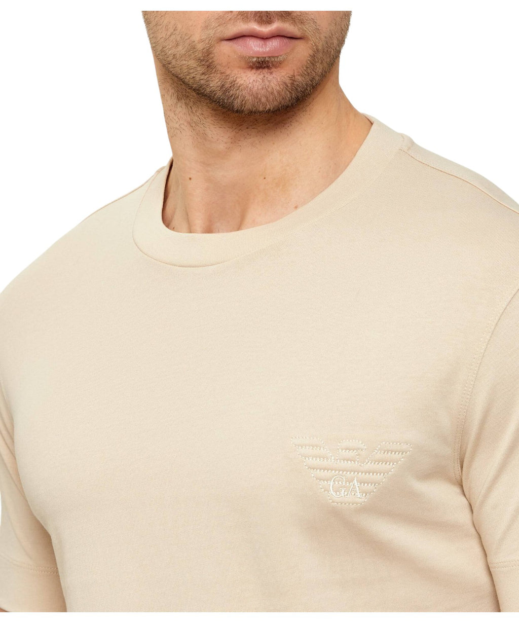 T-shirt Slim Fit avec logo en relief sur la poitrine Emporio Armani