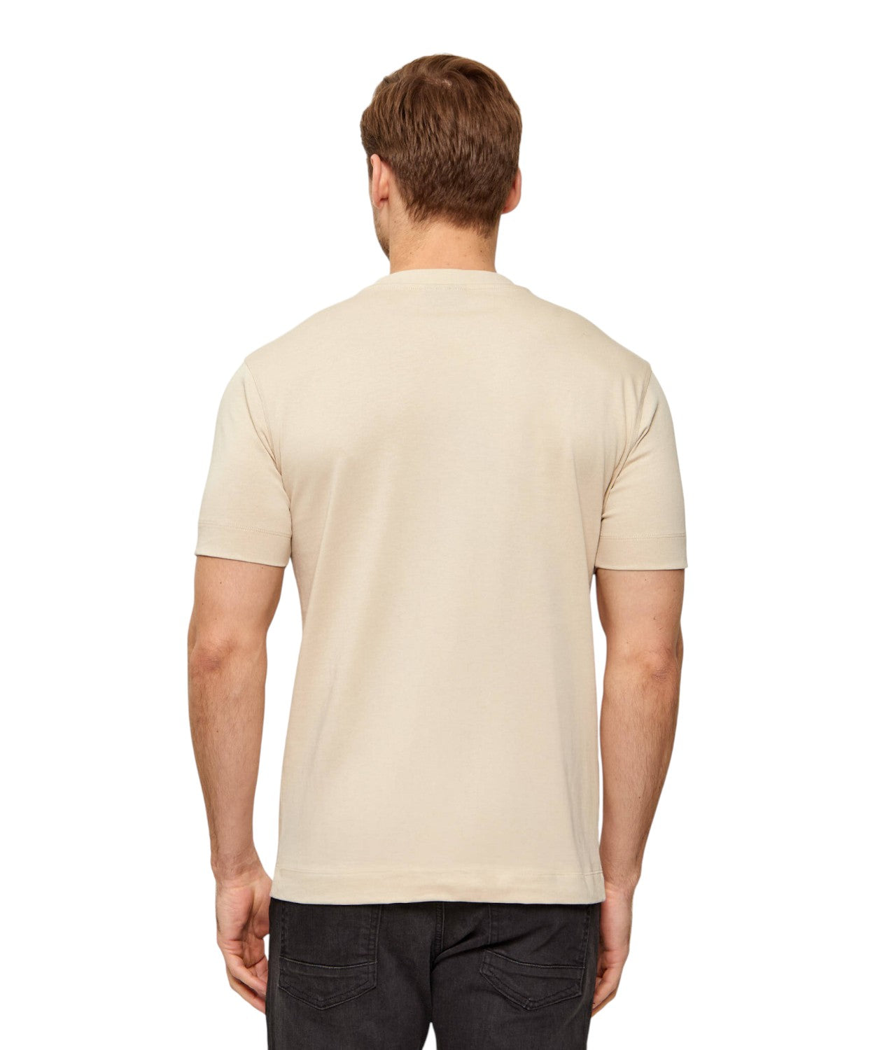 T-shirt Slim Fit con Logo in Rilievo sul Petto Emporio Armani