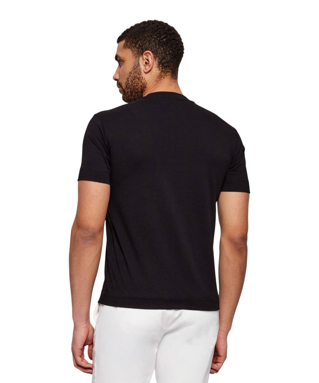 Emporio Armani T-shirt Uomo Fit in Cotone con Logo in Rilievo
