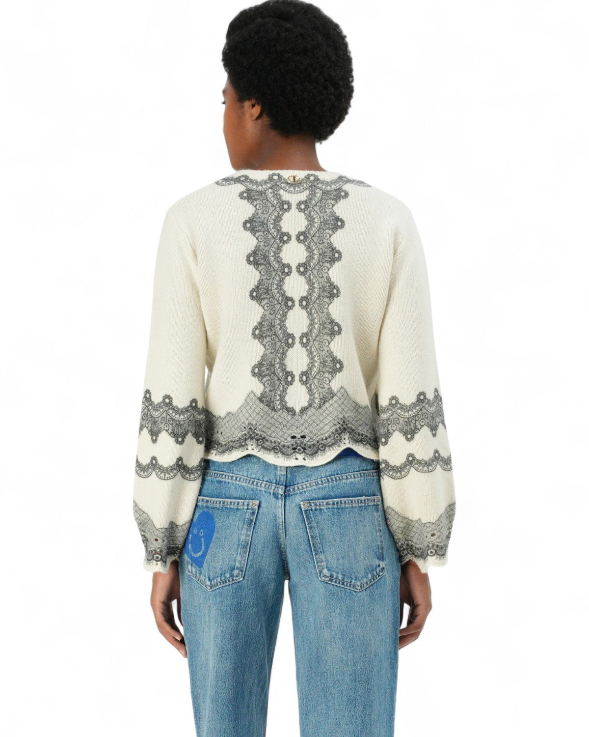 Maglione in Lana e Cotone con Pizzo-Twinset-Maglieria-Vittorio Citro Boutique