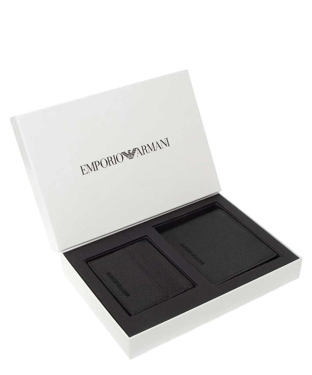 Set portefeuille et porte-cartes Emporio Armani pour homme