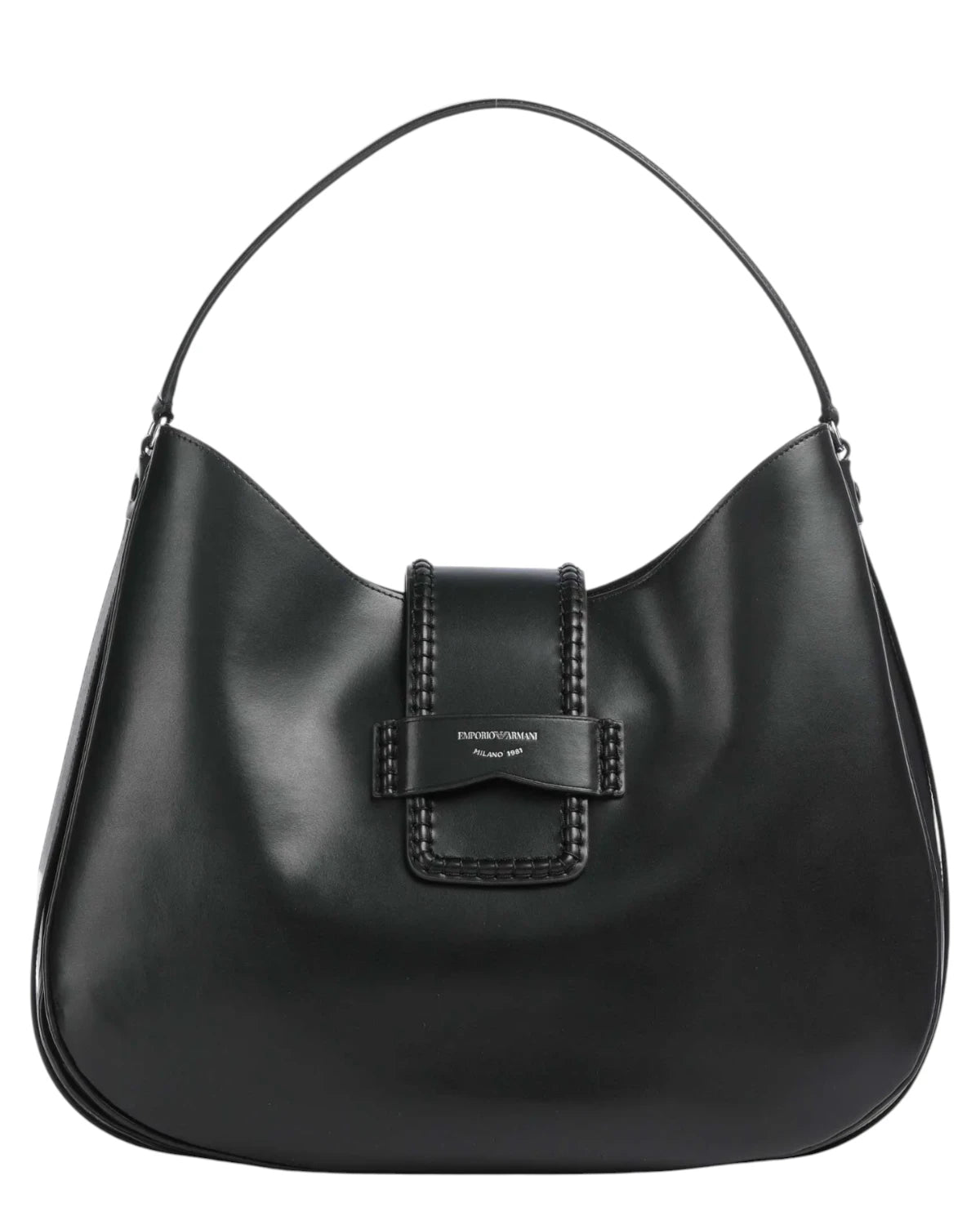 Borsa Mina Grande in Pelle di Vitello Nera-Emporio Armani-Borse a spalla-Vittorio Citro Boutique