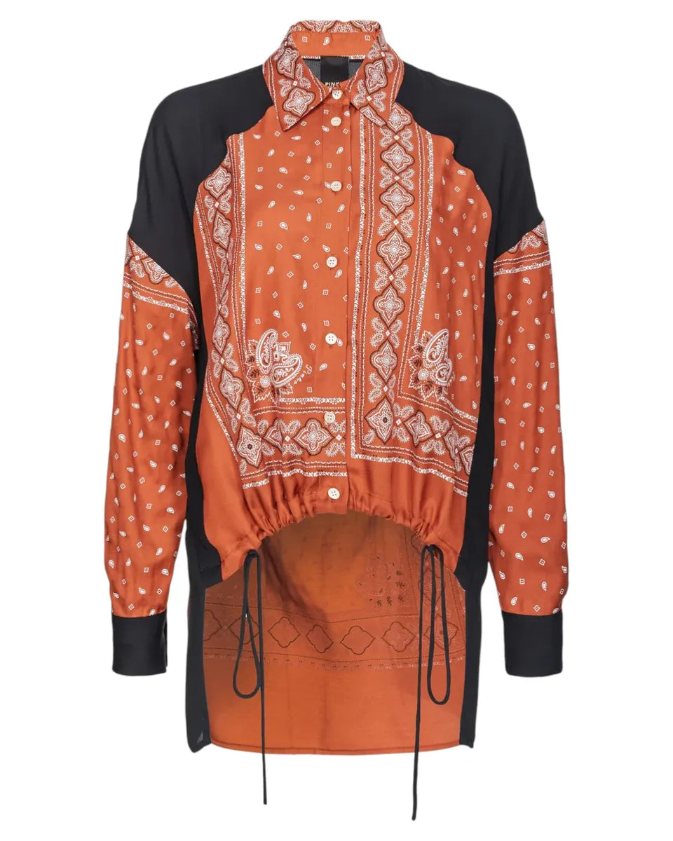 Camicia da donna in viscosa con stampa Paisley-Pinko-Camicie-Vittorio Citro Boutique