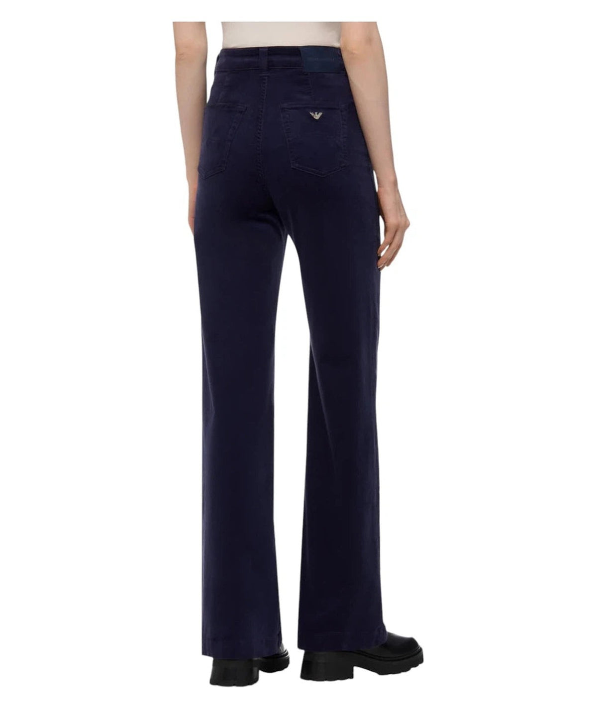 Pantalone in Velluto a Vita Alta-Emporio Armani-Pantaloni-Vittorio Citro Boutique