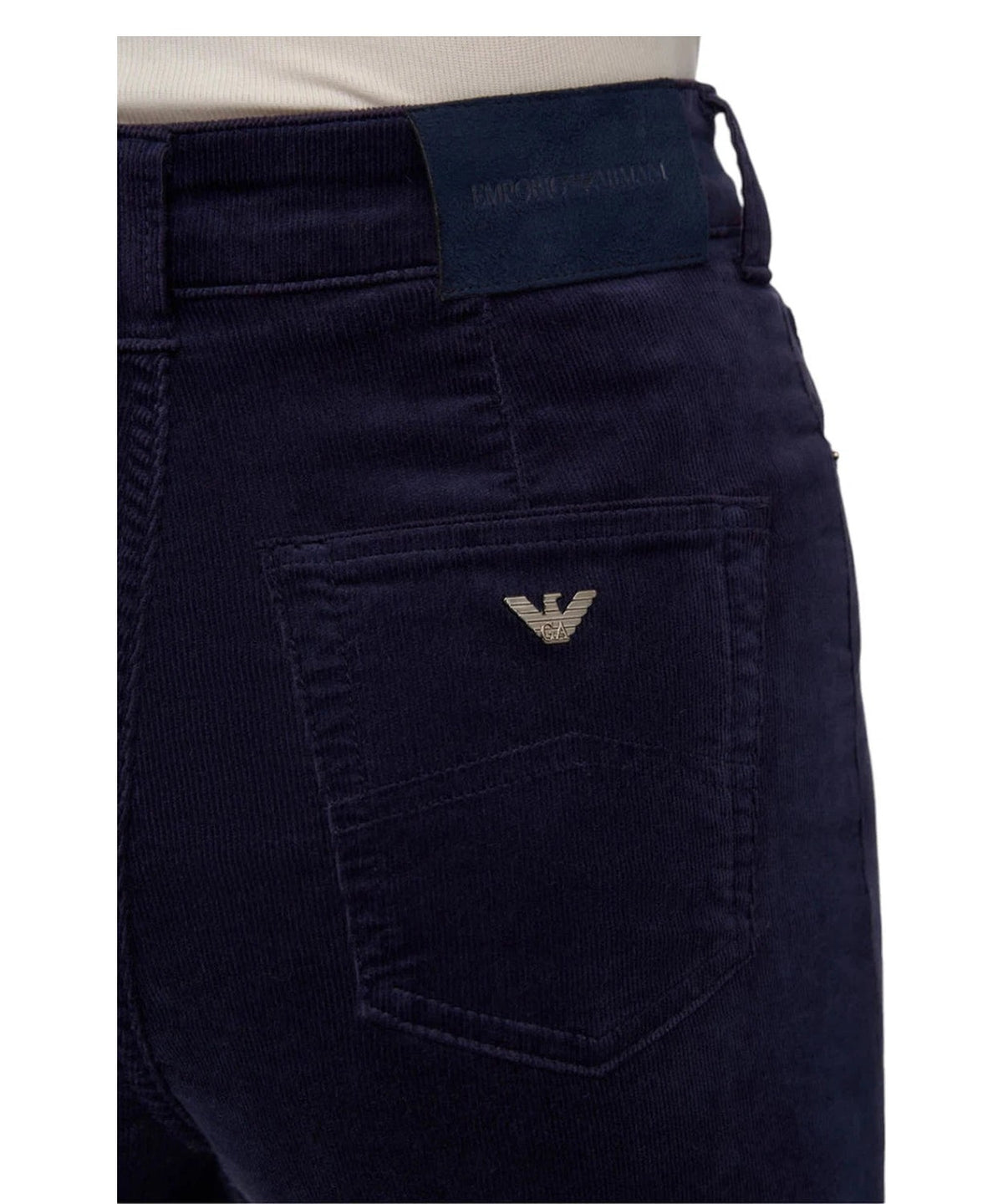 Pantalone in Velluto a Vita Alta-Emporio Armani-Pantaloni-Vittorio Citro Boutique