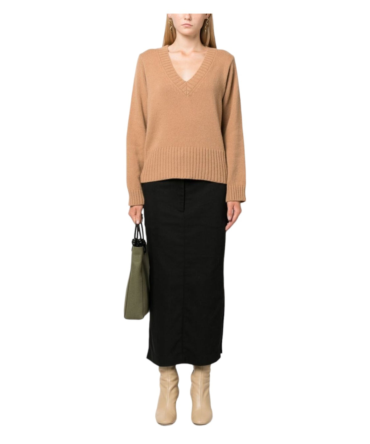 Maglione scollo a V salmone-Pinko-Maglieria-Vittorio Citro Boutique