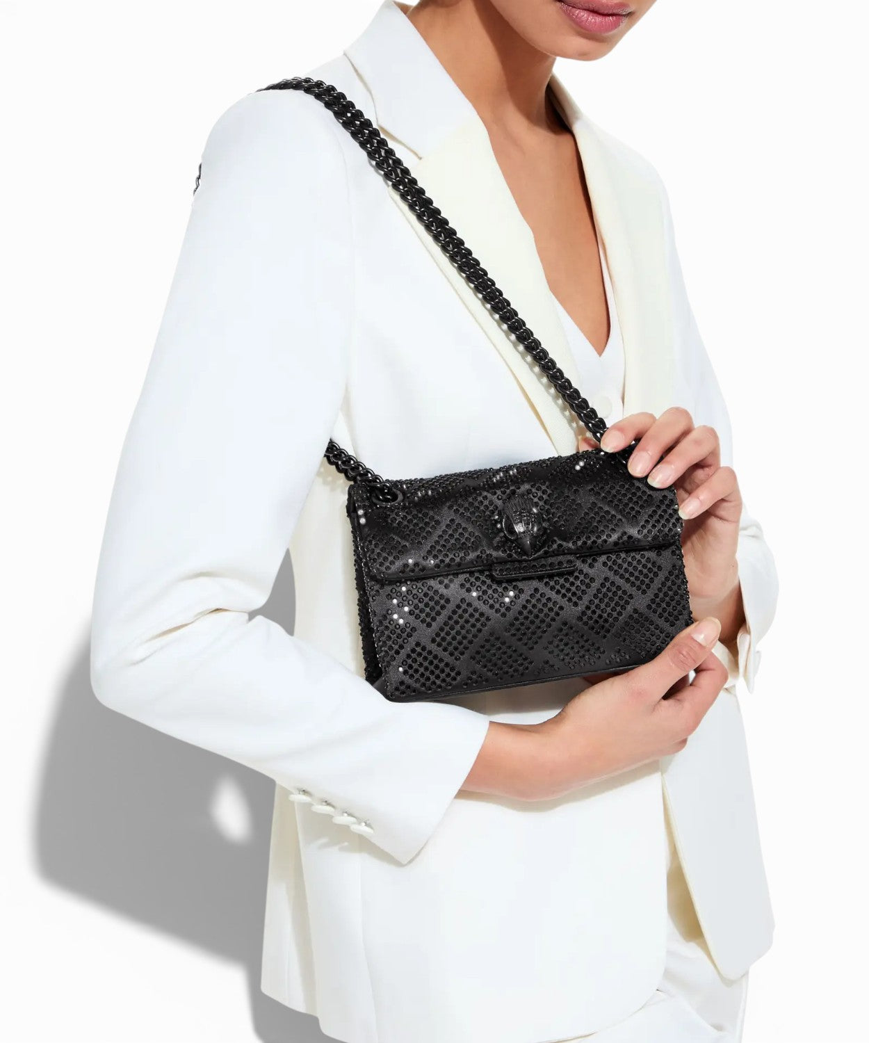 Kurt Geiger Mini Kensington Bag in Tessuto con Cristalli