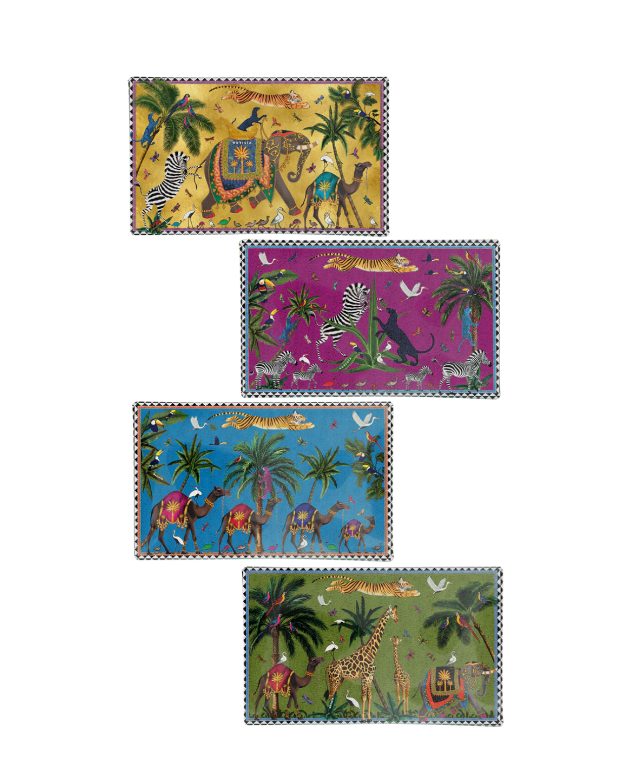 Scatola di Latta con 4 Piattini in Vetro – Collezione Flying Tiger