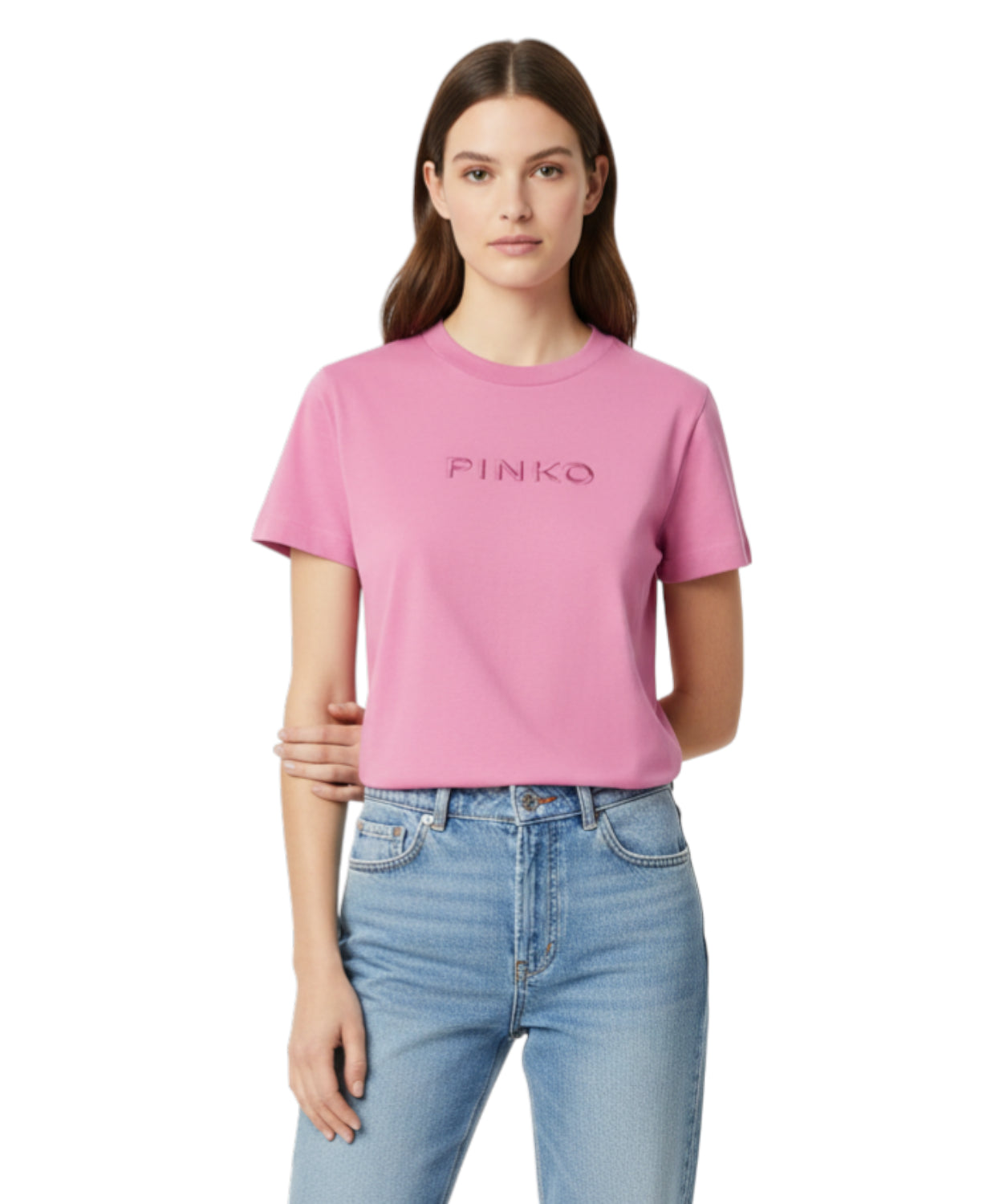 T-Shirt PINKO cotone con logo ricamato