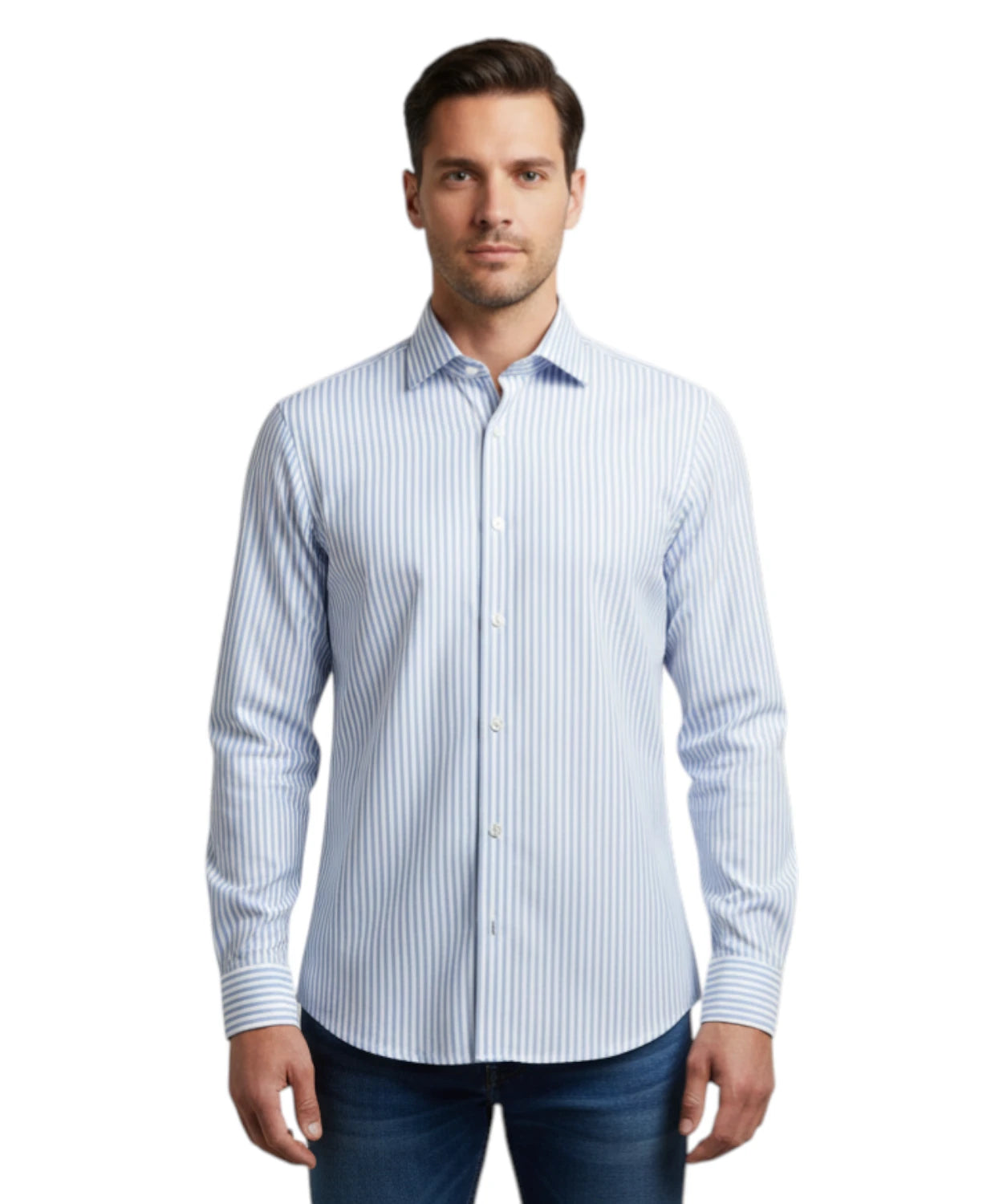 Camicia Uomo Righe Slim Fit Ingram con Stretch