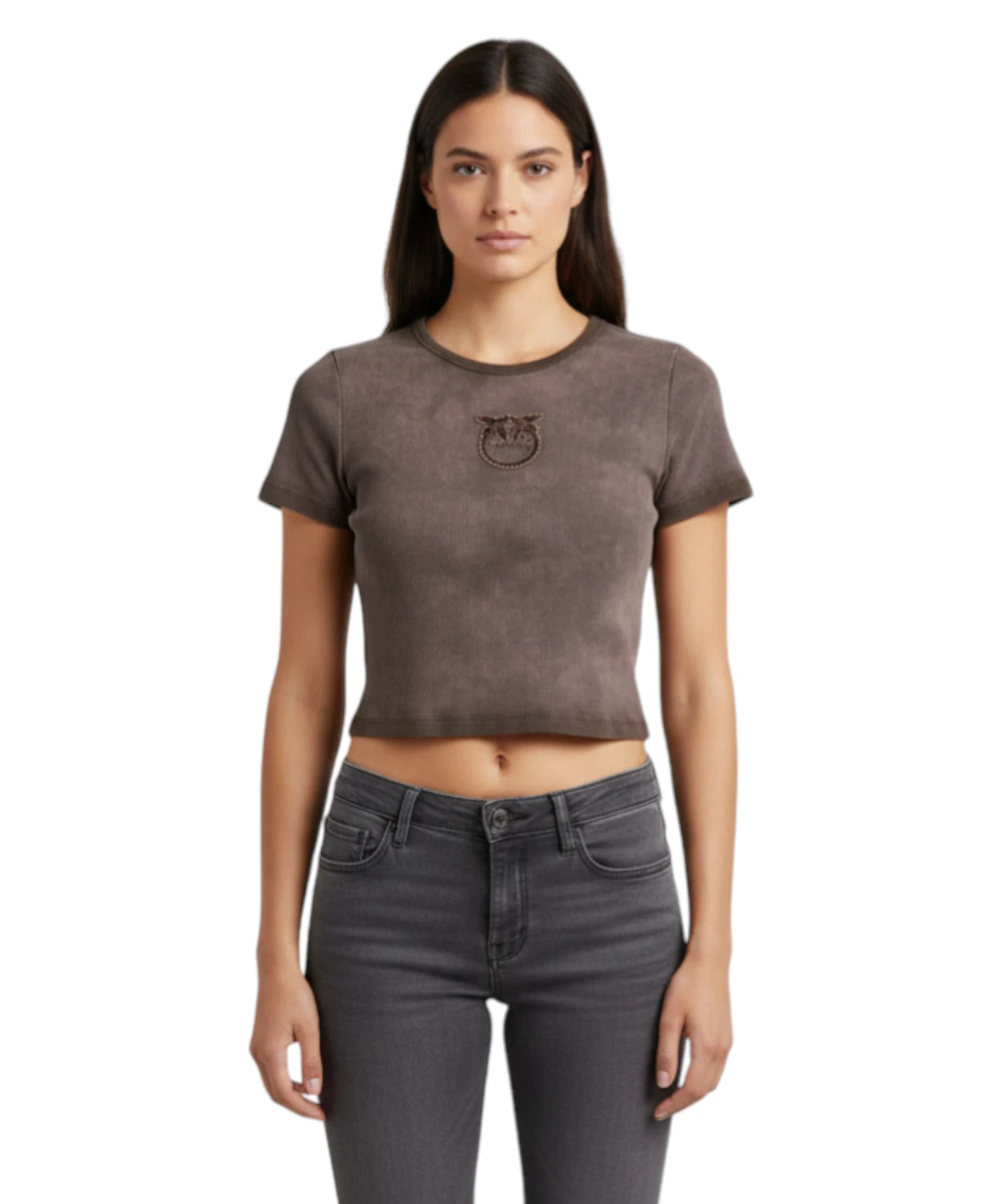 T-shirt Gin Lemon Pinko con Logo in Perline