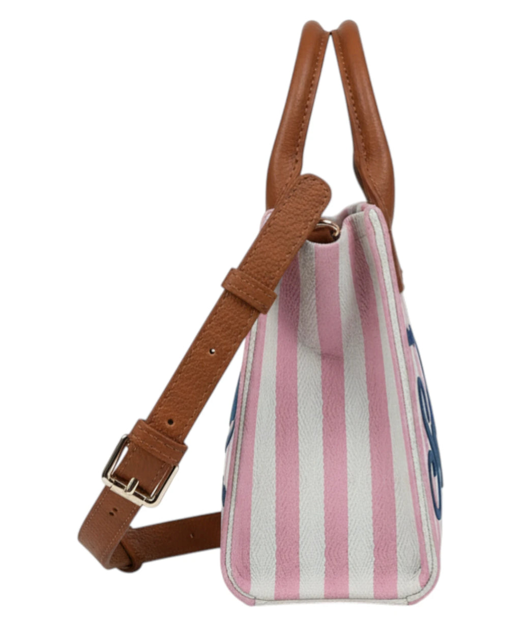 Sac MC2 Saint Barth Vanity Mini Stripes en cuir avec bandoulière