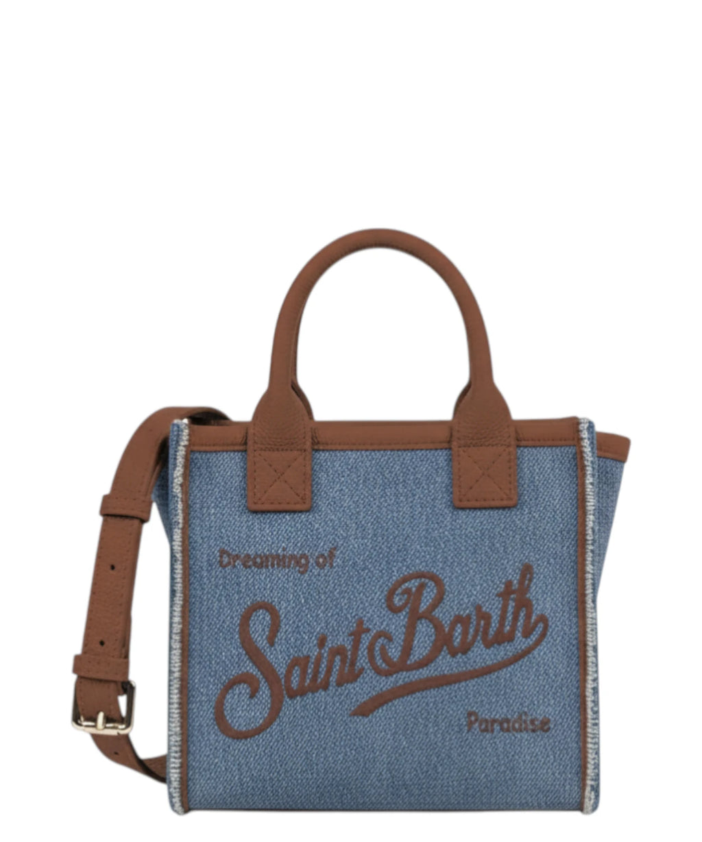 Sac Vanity Mini Denim MC2 Saint Barth avec bandoulière