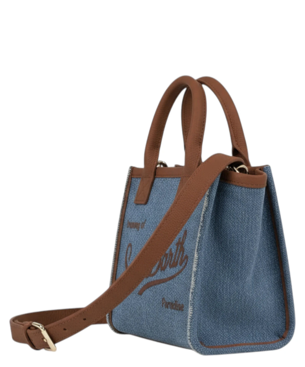 Sac Vanity Mini Denim MC2 Saint Barth avec bandoulière