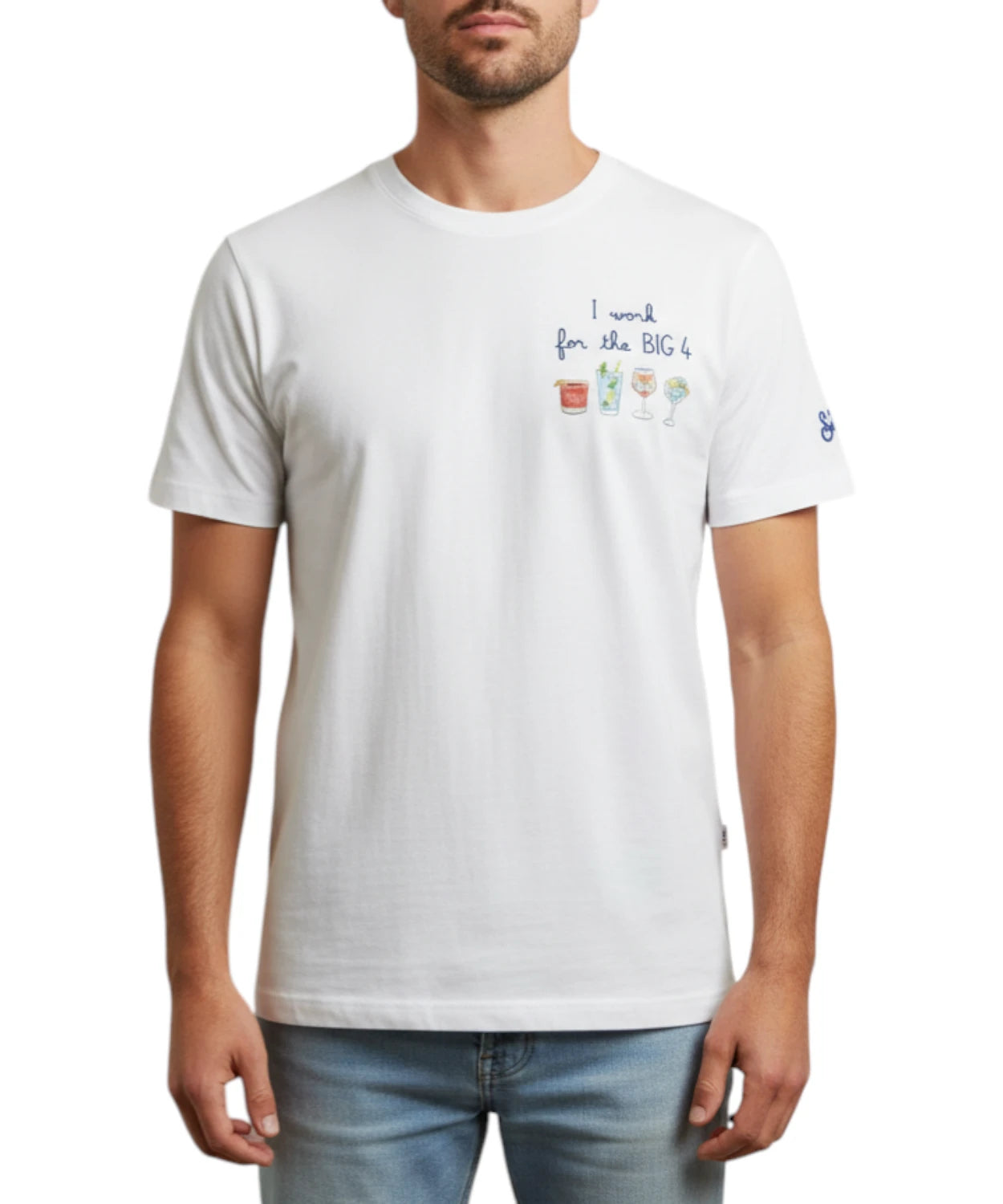 T-Shirt Portofino Uomo con Ricamo MC2 Saint Barth