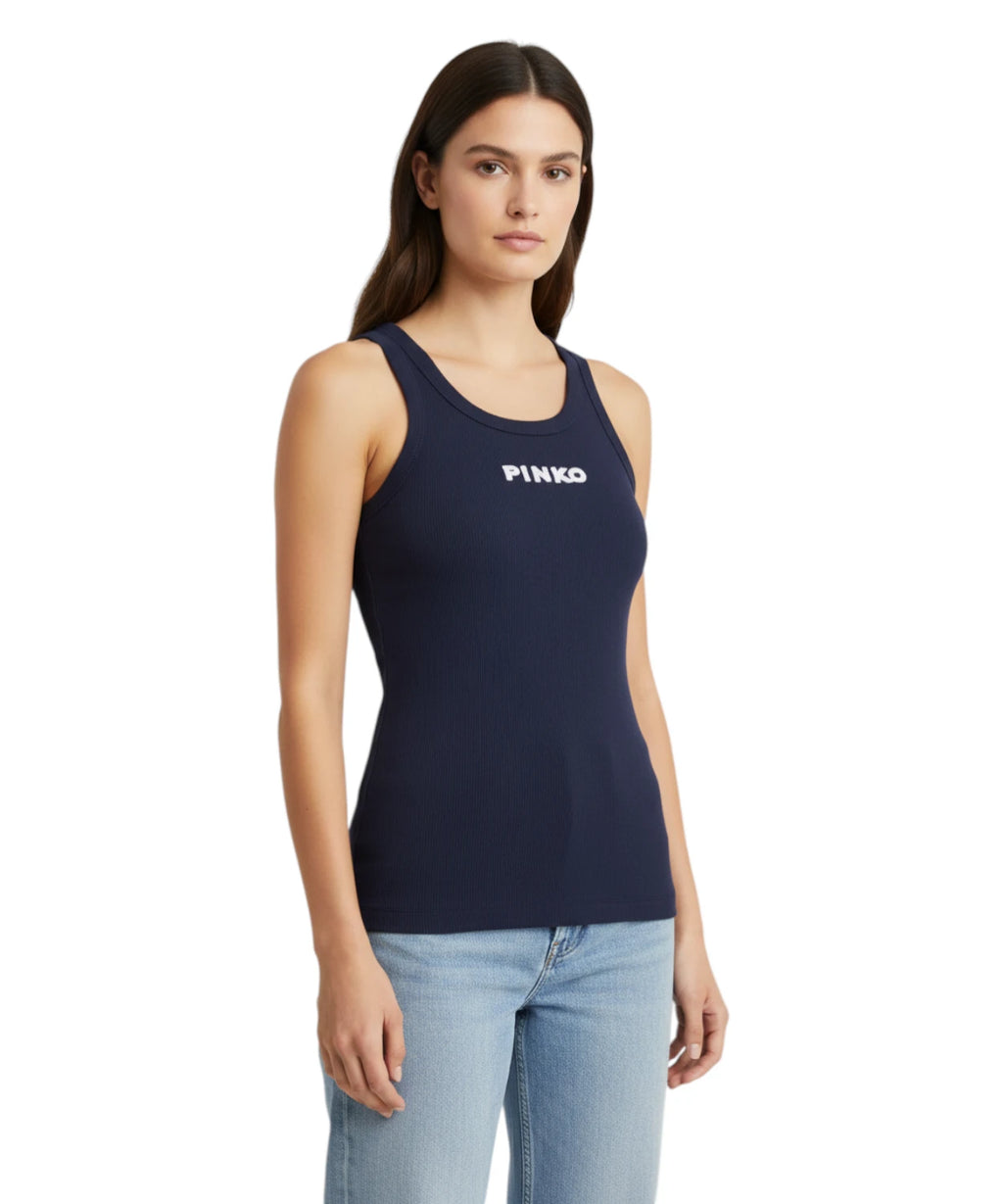 Canotta Pinko Blue Lagoon avec logo élégant