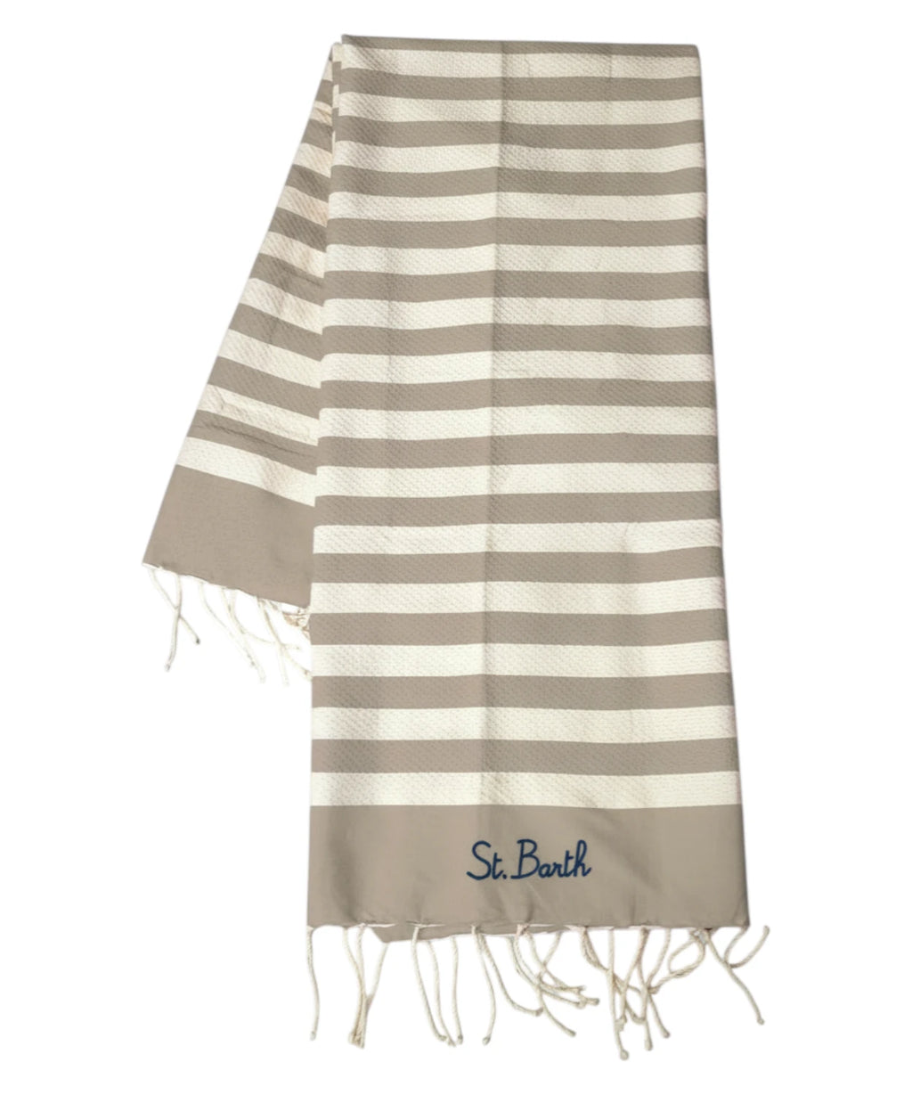 Serviette de plage MC2 Saint Barth avec franges et logo