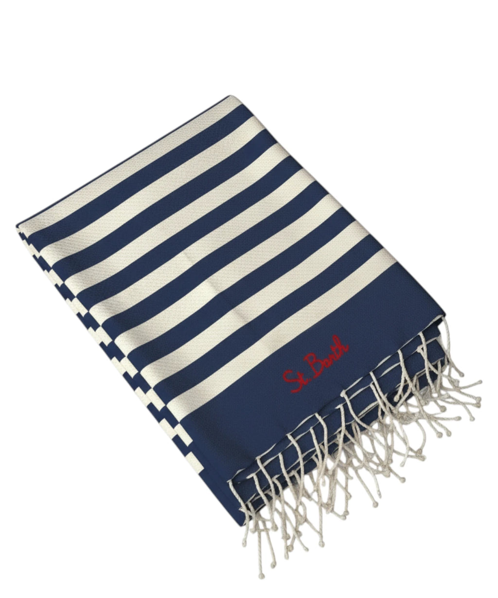 Serviette de plage MC2 Saint Barth avec franges et logo